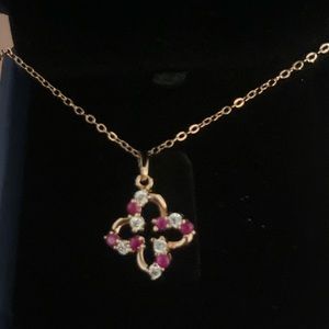 Flower pendant, gold, plated